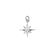 Silver Compass Rose Charm