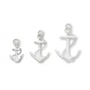 Sterling Silver Anchor Pendant with Sterling Rope