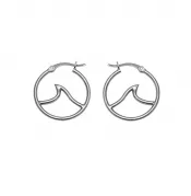 Sterling Silver Wave Hoop Earrings