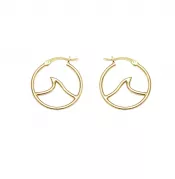 Gold Plate Wave Hoop Earrings