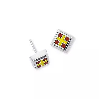 Sterling Silver Initial Stud Earrings R